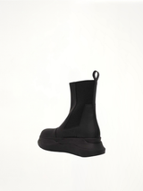 DRKSHDW Woven Beatle Abstract Boots in Black Back View | RICK OWENS DRKSHDW