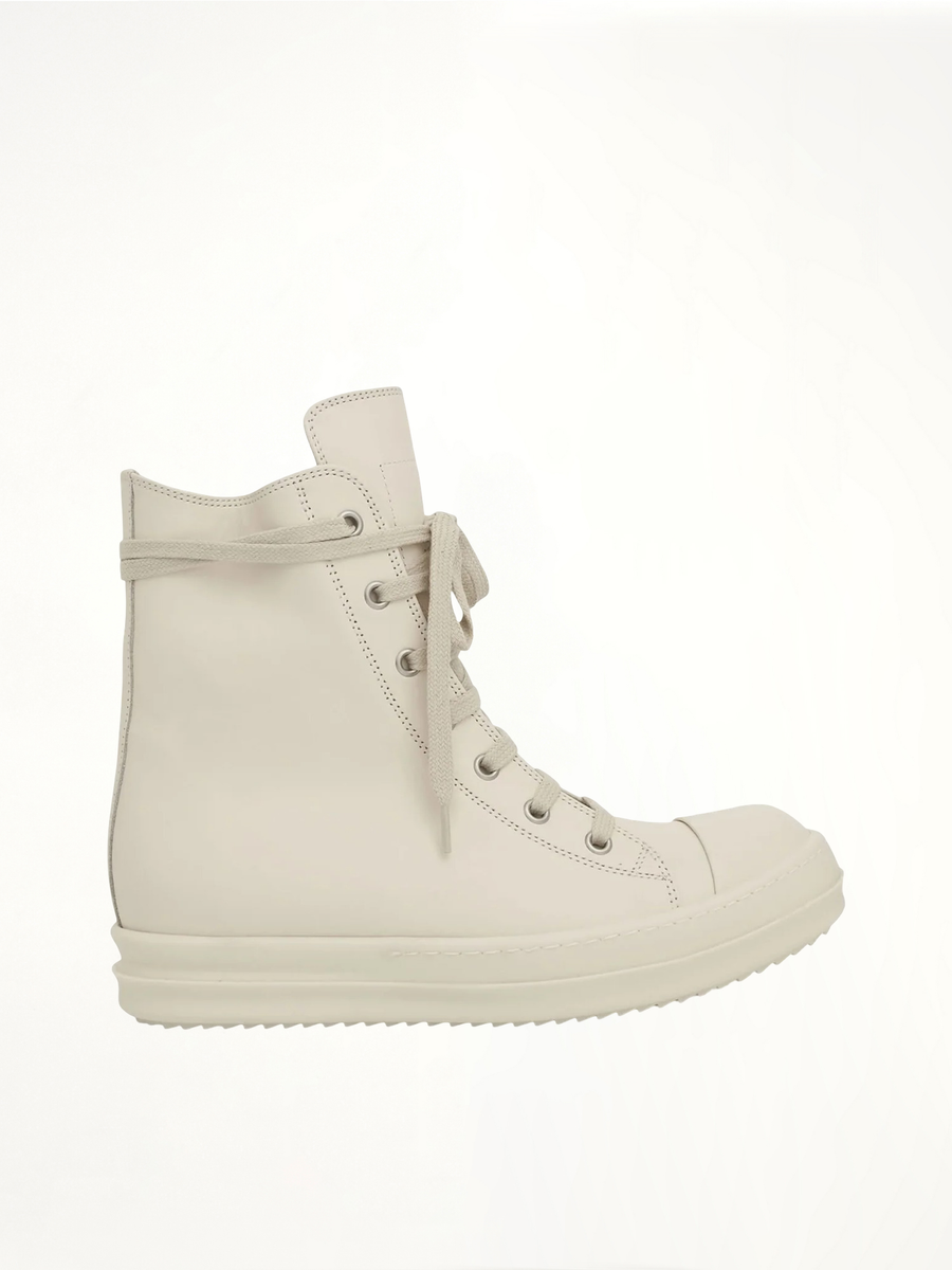 EDFU Leather Sneakers in Milk Side View | RICK OWENS