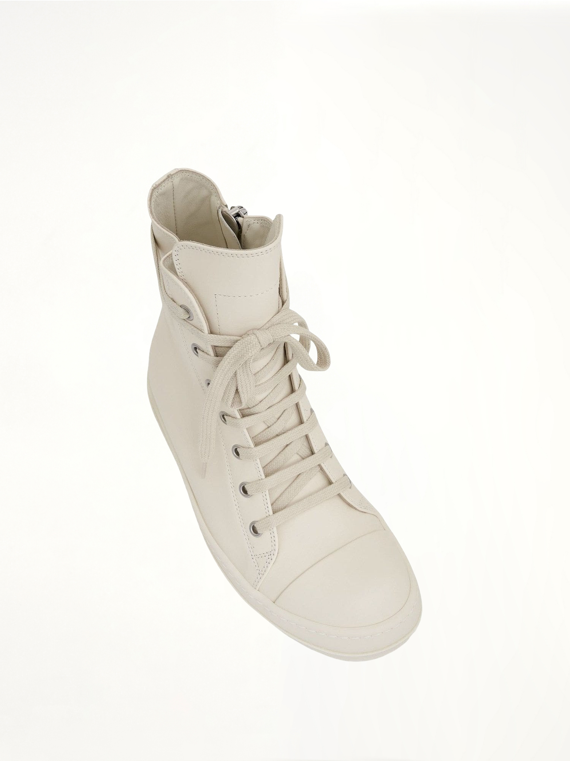 EDFU Leather Sneakers in Milk Top View | RICK OWENS