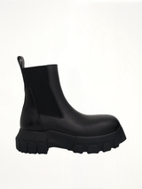 Beatle Bozo Tractor Leather Boots in Black Side View | RICK OWENS