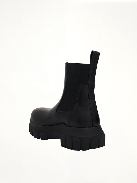 Beatle Bozo Tractor Leather Boots in Black