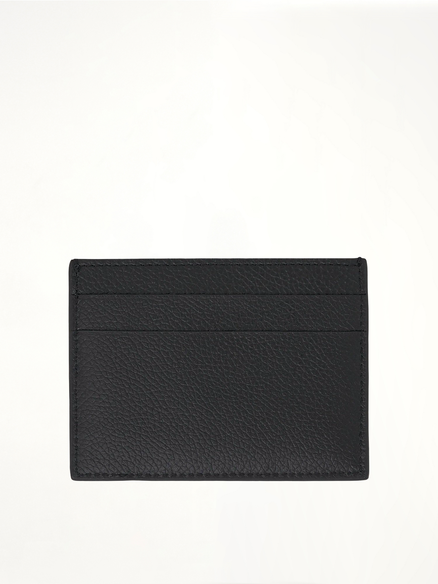 Grained Leather Cash Card Holder in Black/White