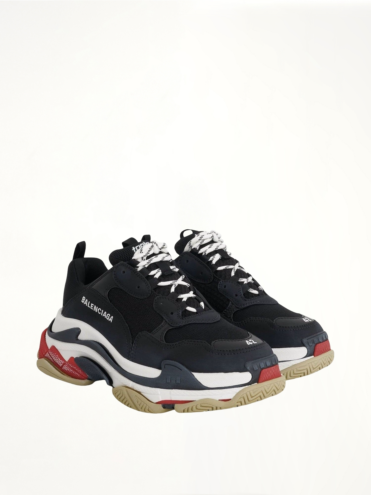 Triple S Sneaker in Black/Red