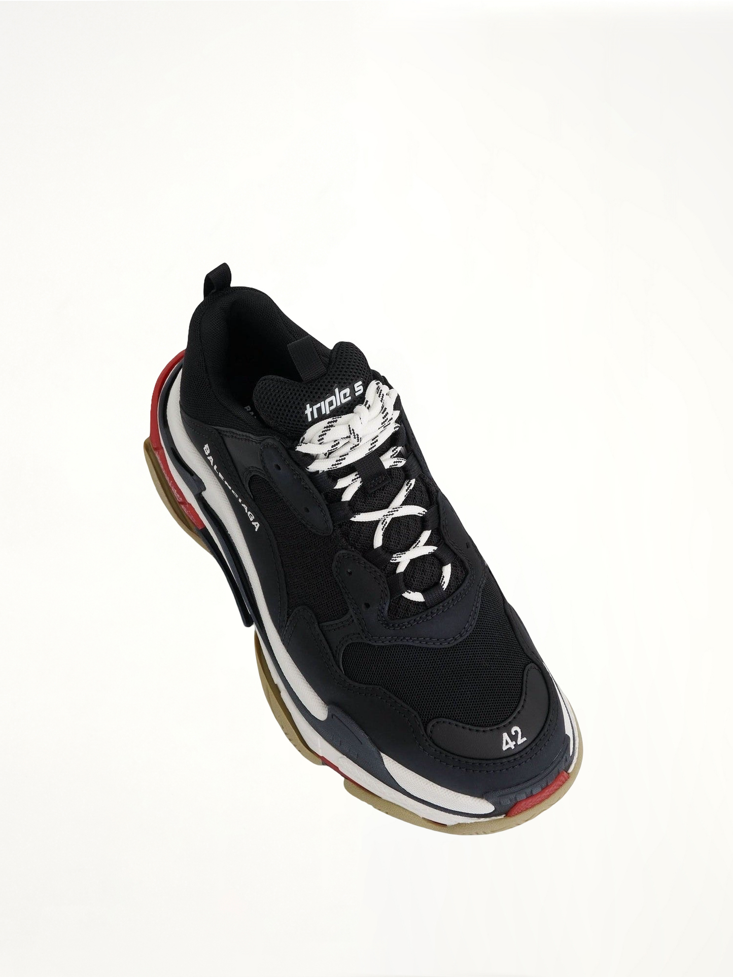 Triple S Sneaker in Black/Red