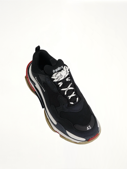 Triple S Sneaker in Black/Red