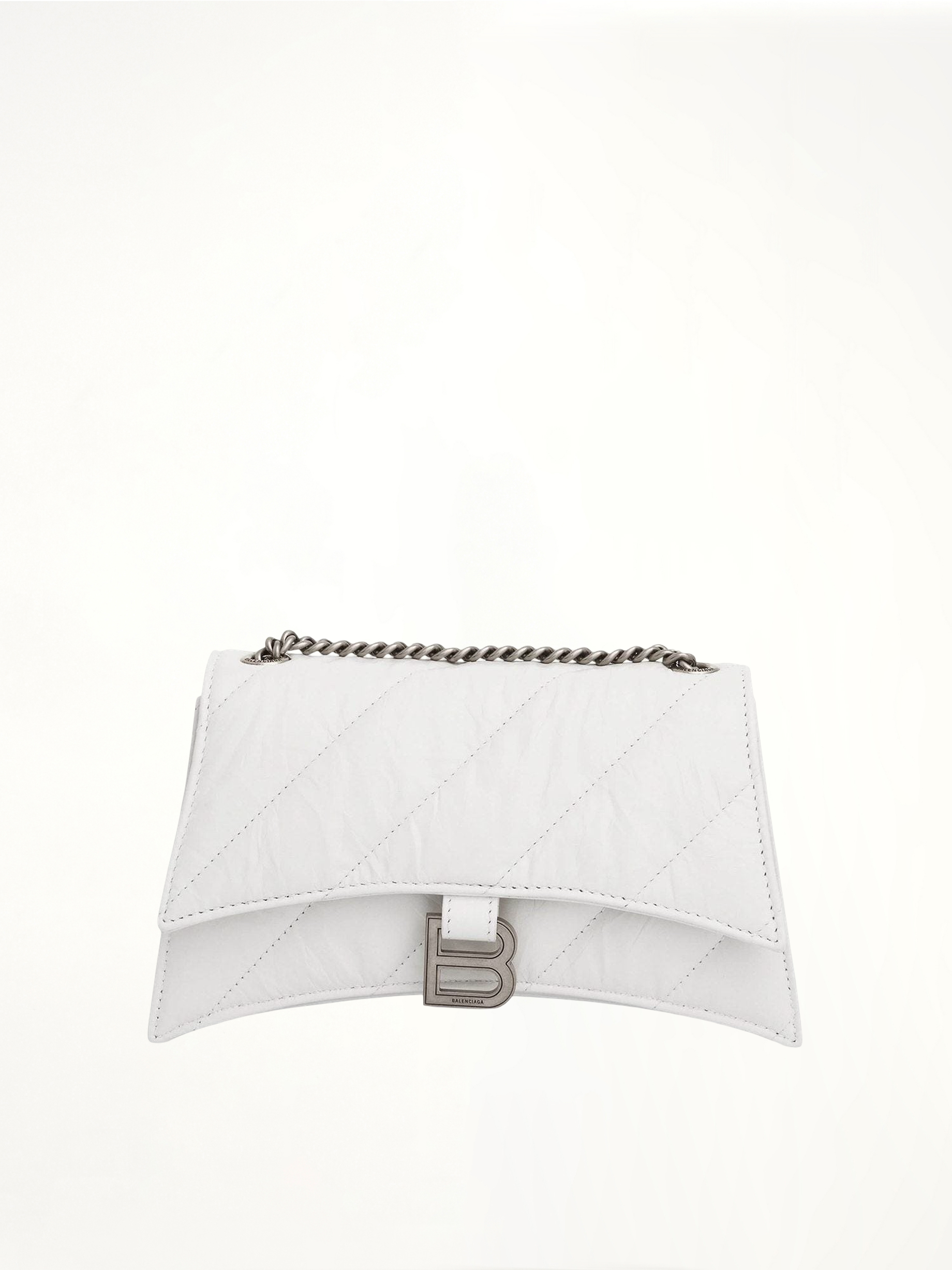 Crush XS Chain Quilted Bag in Optic White