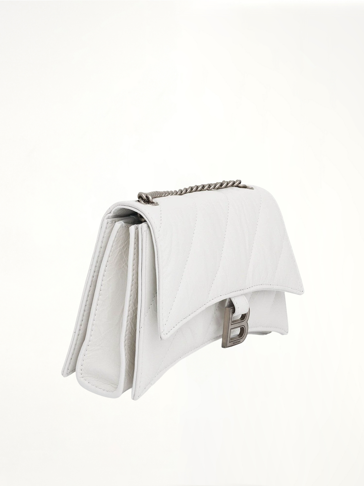 Crush XS Chain Quilted Bag in Optic White