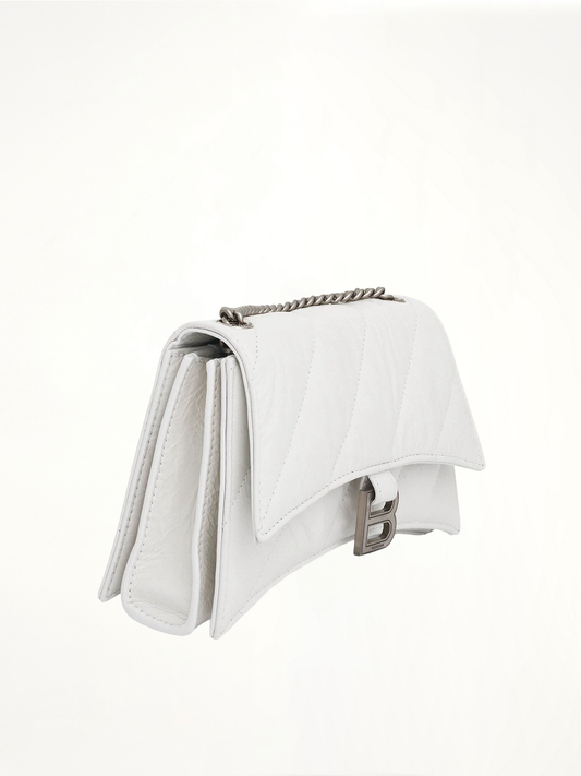 Crush XS Chain Quilted Bag in Optic White