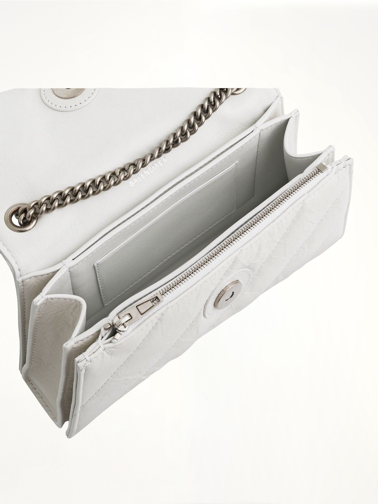 Crush XS Chain Quilted Bag in Optic White
