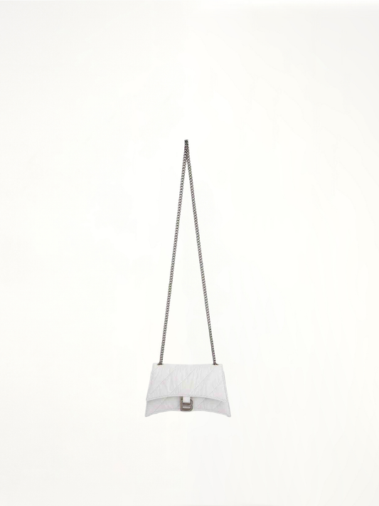 Crush XS Chain Quilted Bag in Optic White