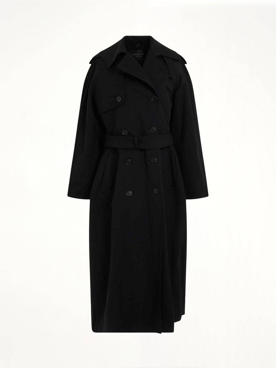 Hourglass Trench Coat in Black
