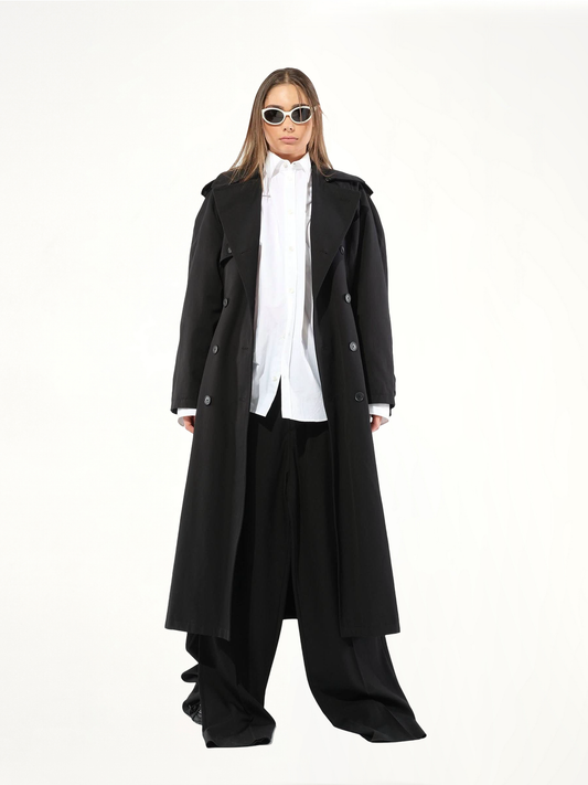 Hourglass Trench Coat in Black