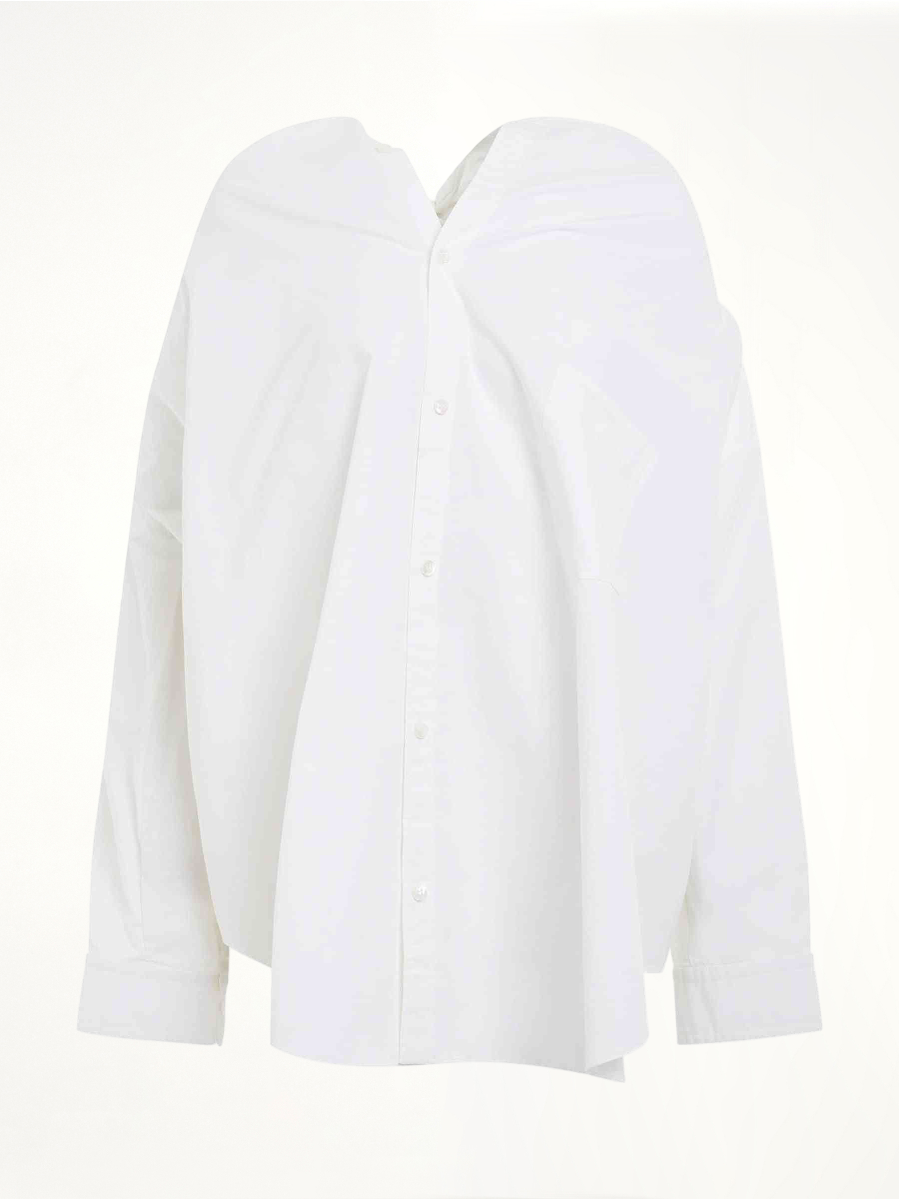 Knotted Vareuse Shirt in White