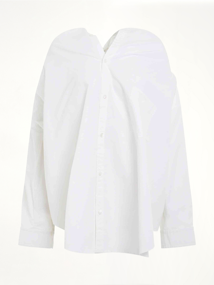 Knotted Vareuse Shirt in White