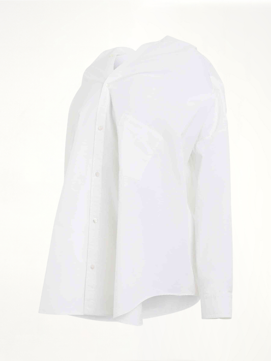Knotted Vareuse Shirt in White