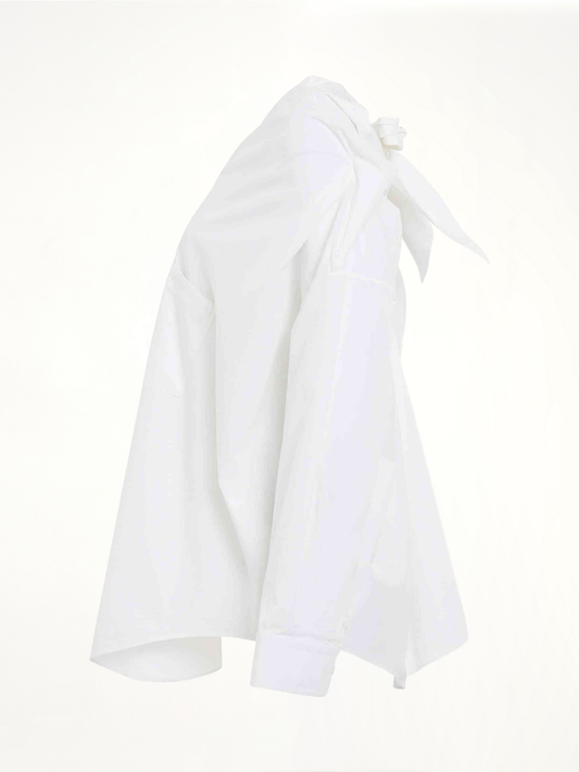 Knotted Vareuse Shirt in White