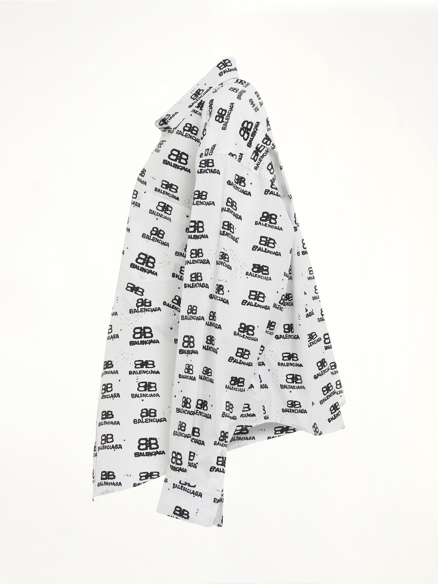 Hand Drawn BB Icon Swing Shirt in White/Black