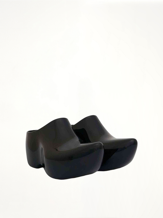 Technoclog Shinny Mule in Black