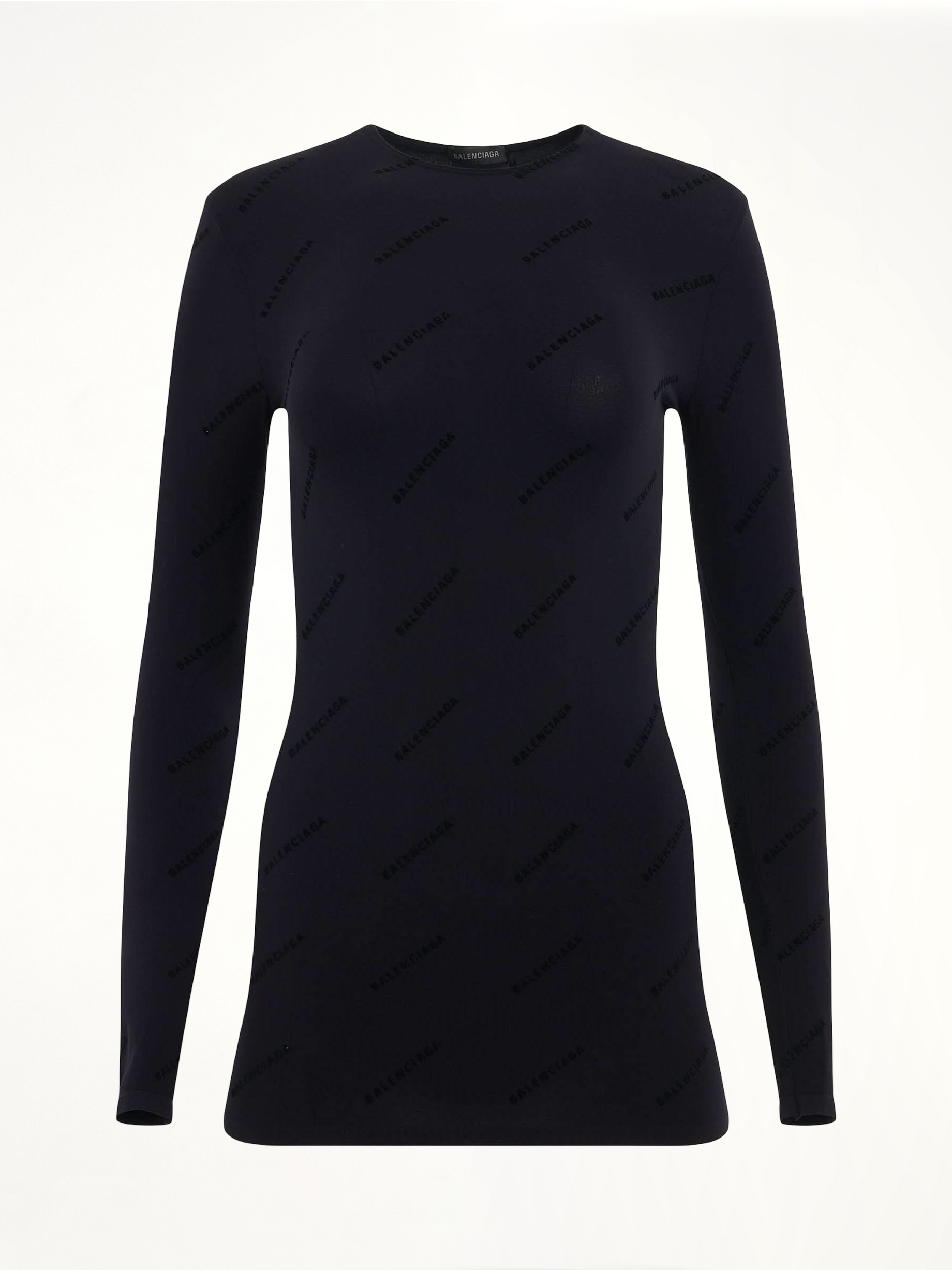 All Over Logo Flock Top in Black