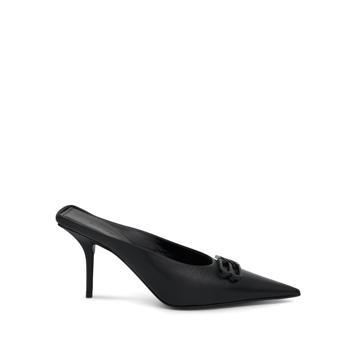 Square Knife BB Mules in Black