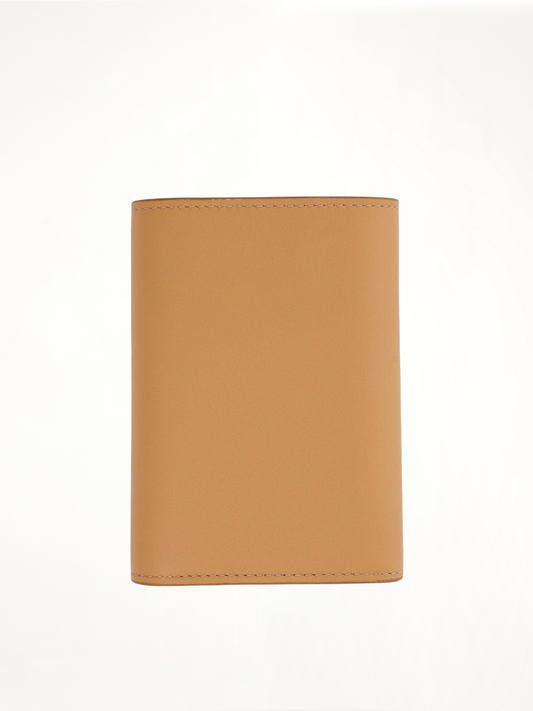 Owl Small Vertical Wallet in Classic Calfskin in Dune