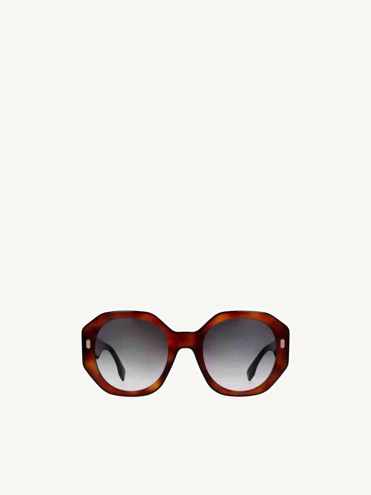 FE40045I Geometric Sunglasses with Gradient Smoke Lens in Blonde Havana