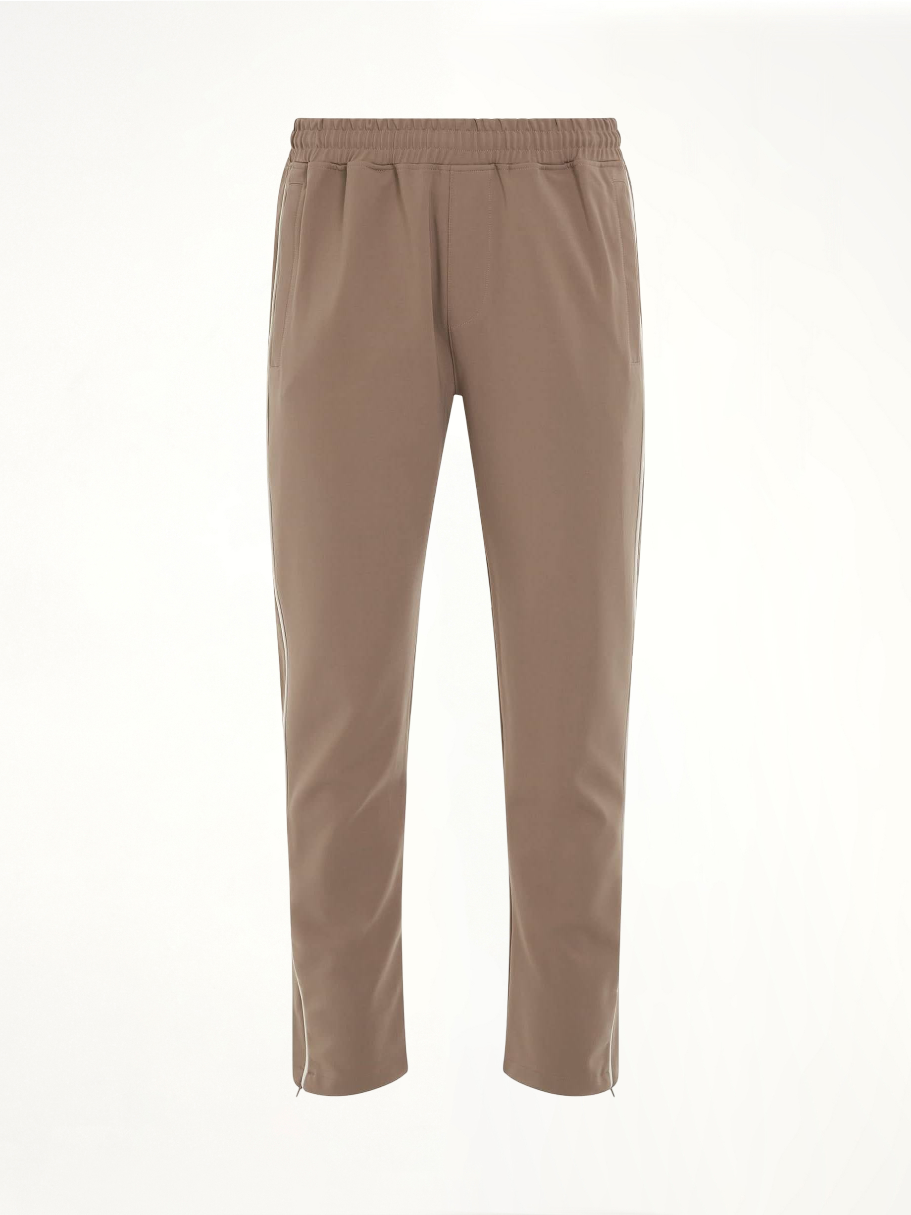 Interlock Split Trackpant in Mushroom/Flat White