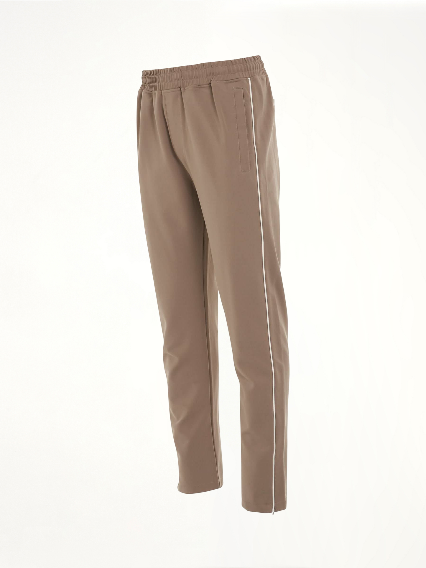 Interlock Split Trackpant in Mushroom/Flat White