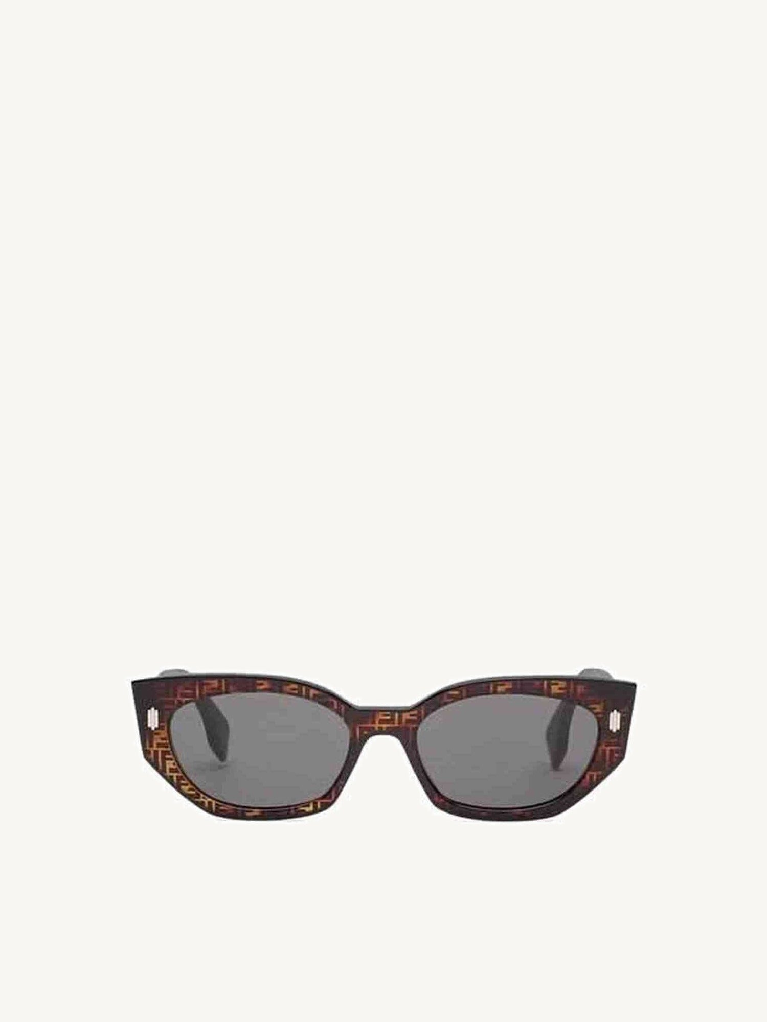 FE40018I Logo Sunglasses with Smoke Lens in Coloured Havana