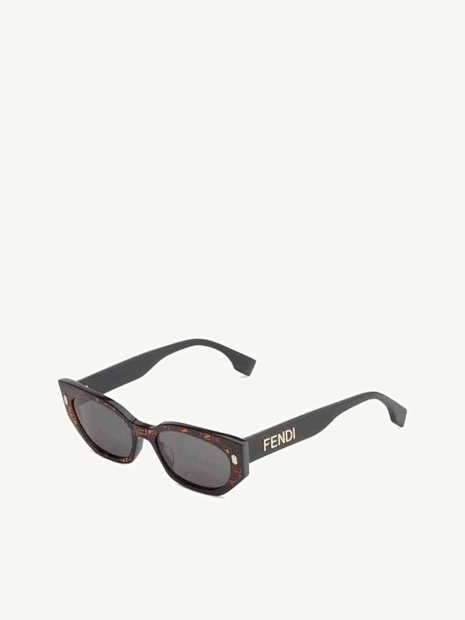 FE40018I Logo Sunglasses with Smoke Lens in Coloured Havana