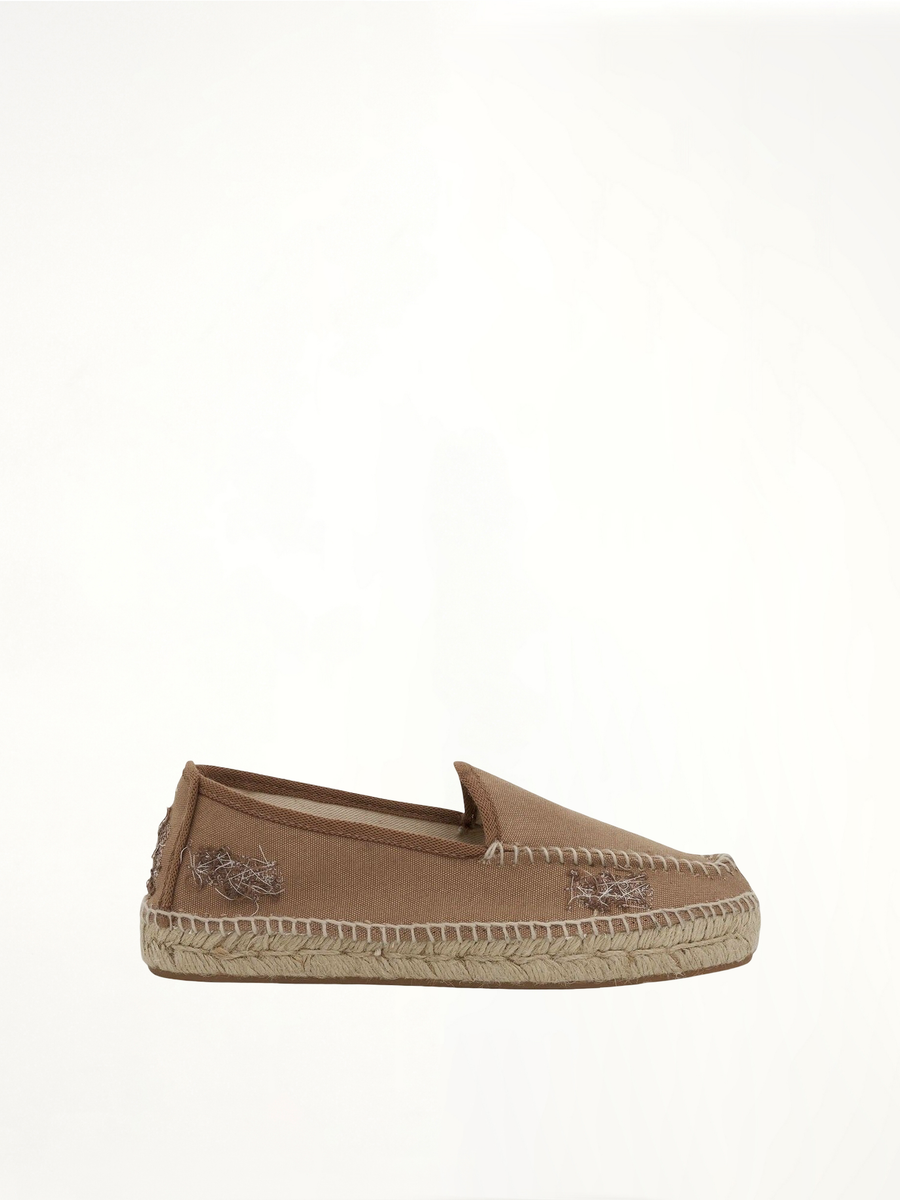 Embroidered Espadrilles in Chamois Side View | MAISON MARGIELA