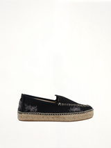 Embroidered Espadrilles in Black Side View | MAISON MARGIELA
