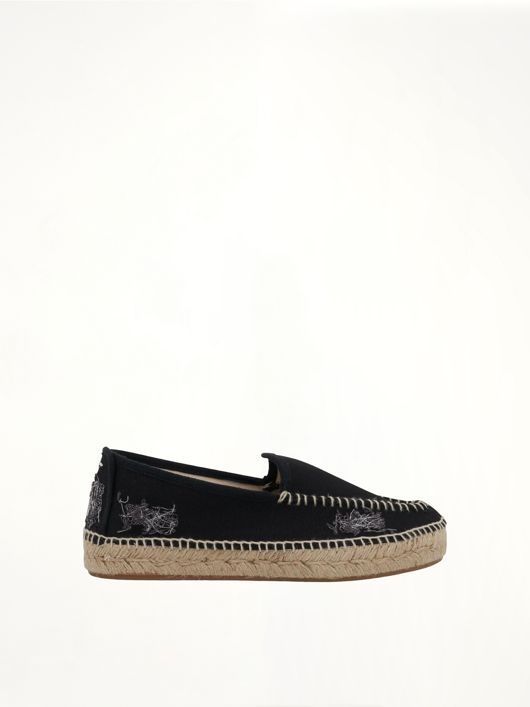 Embroidered Espadrilles in Black Side View | MAISON MARGIELA