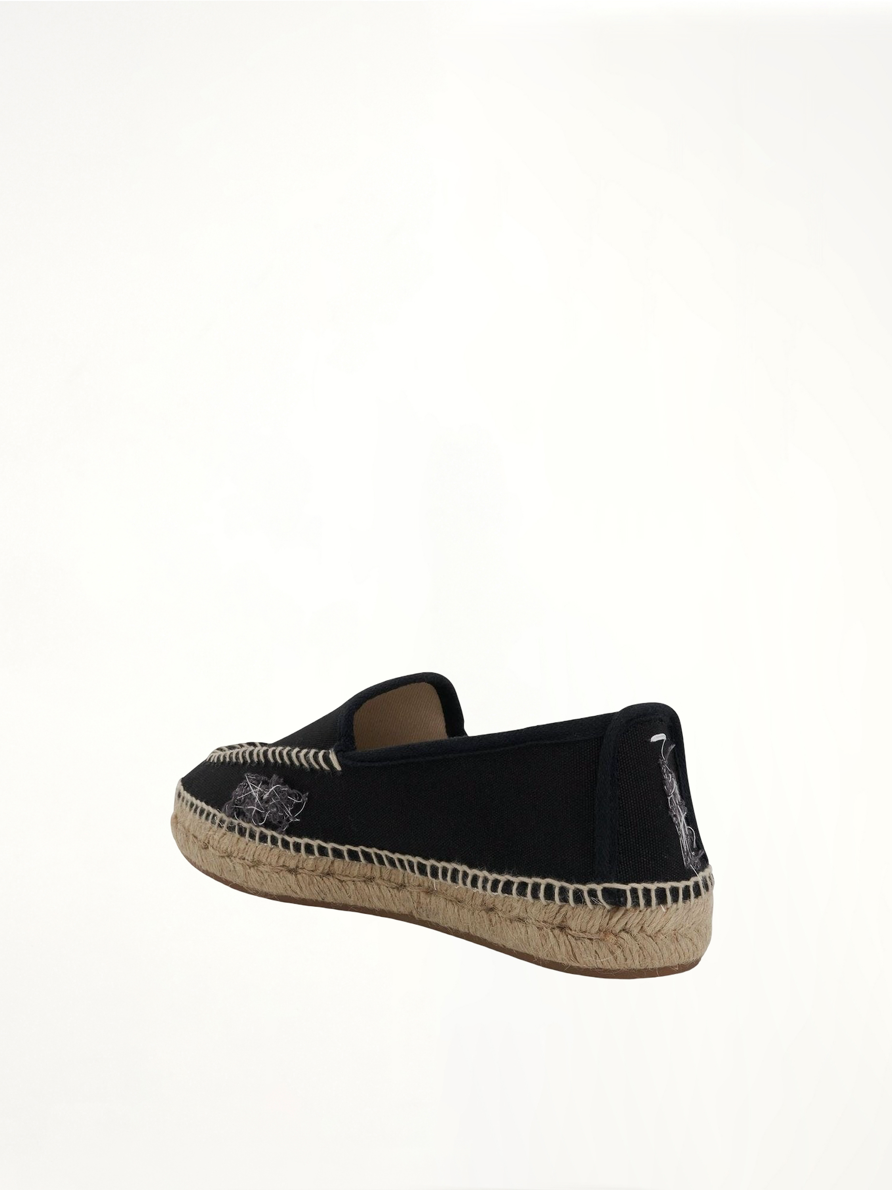 Embroidered Espadrilles in Black Top View | MAISON MARGIELA