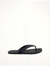 Tabi Slip On Slides in Black Raven Side View | MAISON MARGIELA