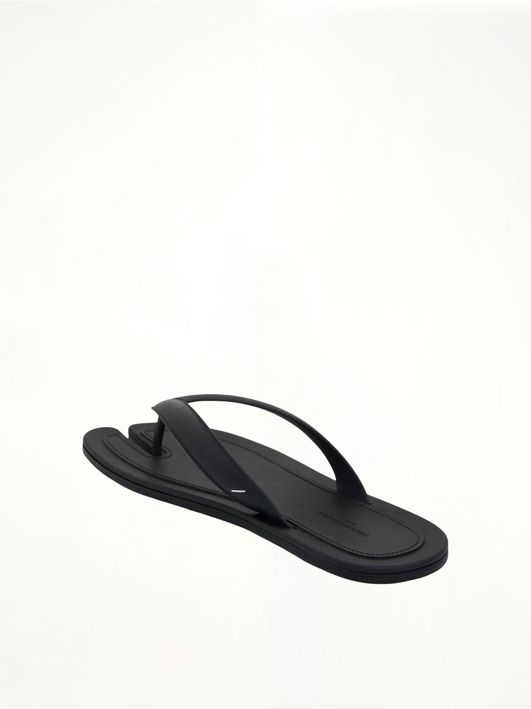 Tabi Slip On Slides in Black Raven Top View | MAISON MARGIELA