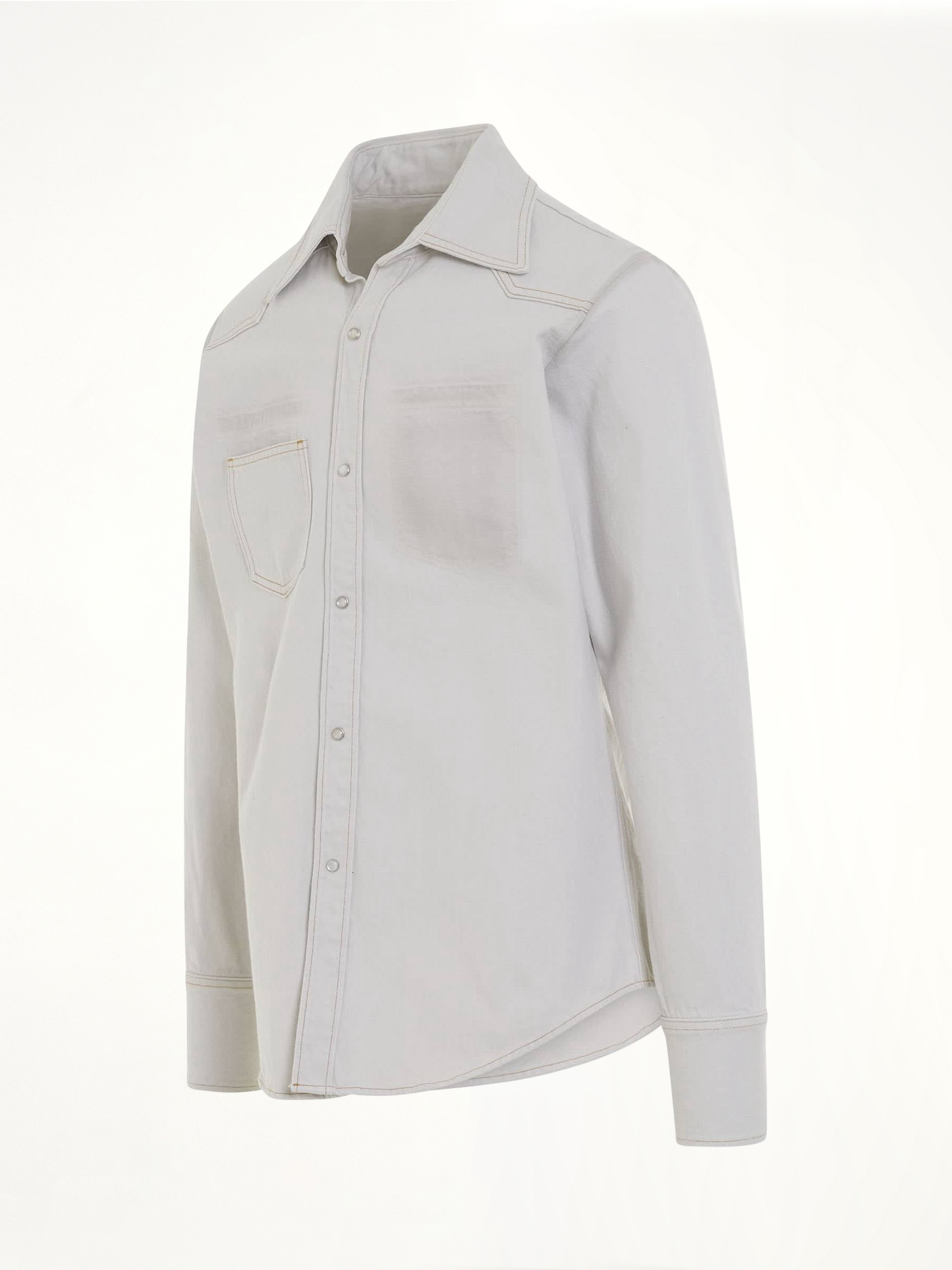 Chalk Selvedge Denim Shirt in Ice