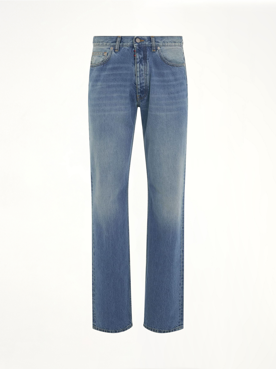 Straight Leg Denim Jeans in Blue