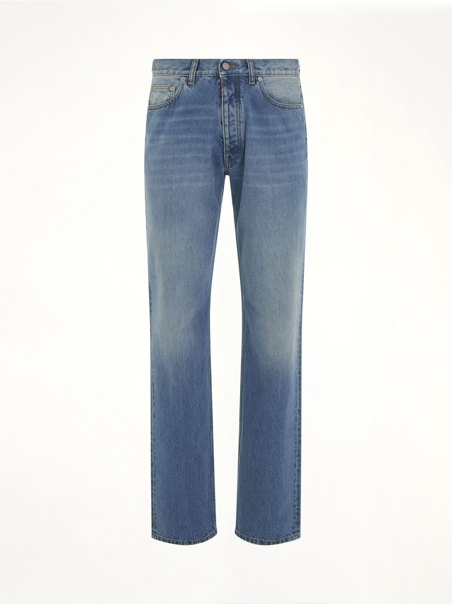 Straight Leg Denim Jeans in Blue