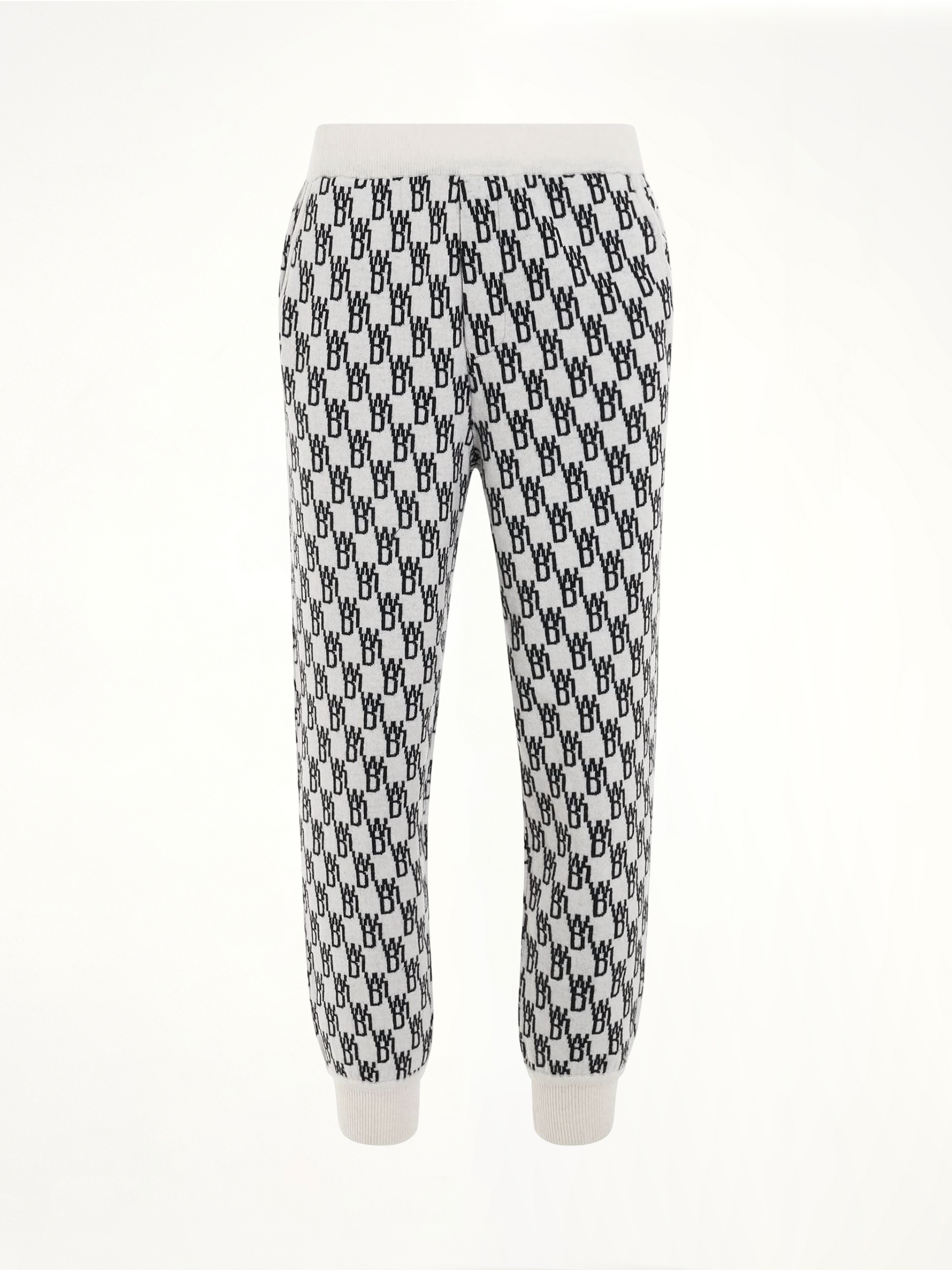 Logo Knit Jacquard Trouser in Ivory
