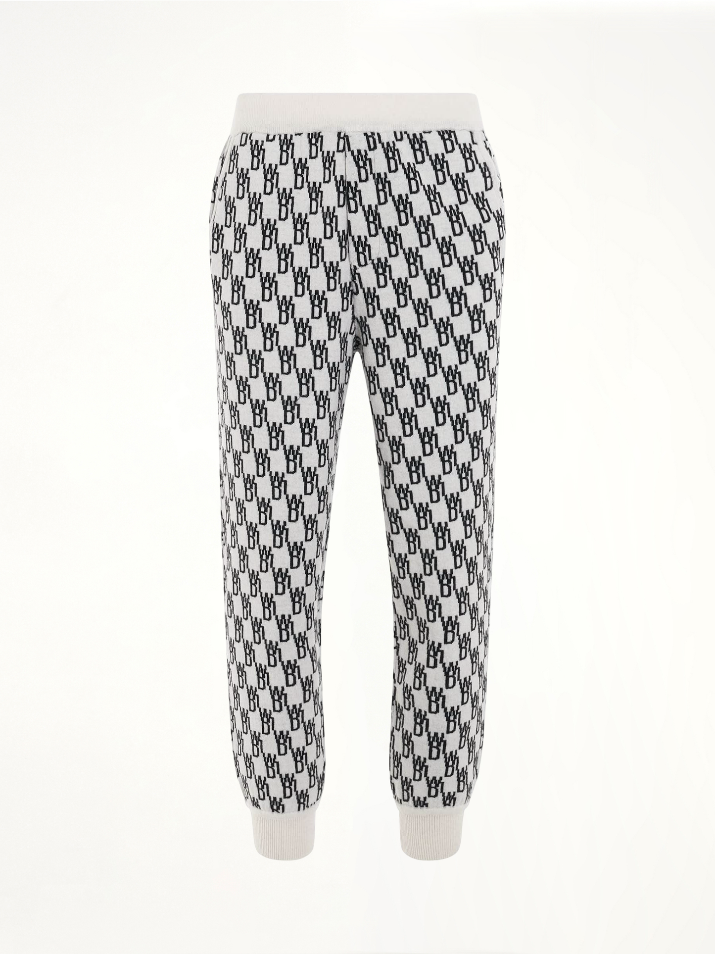 Logo Knit Jacquard Trouser in Ivory