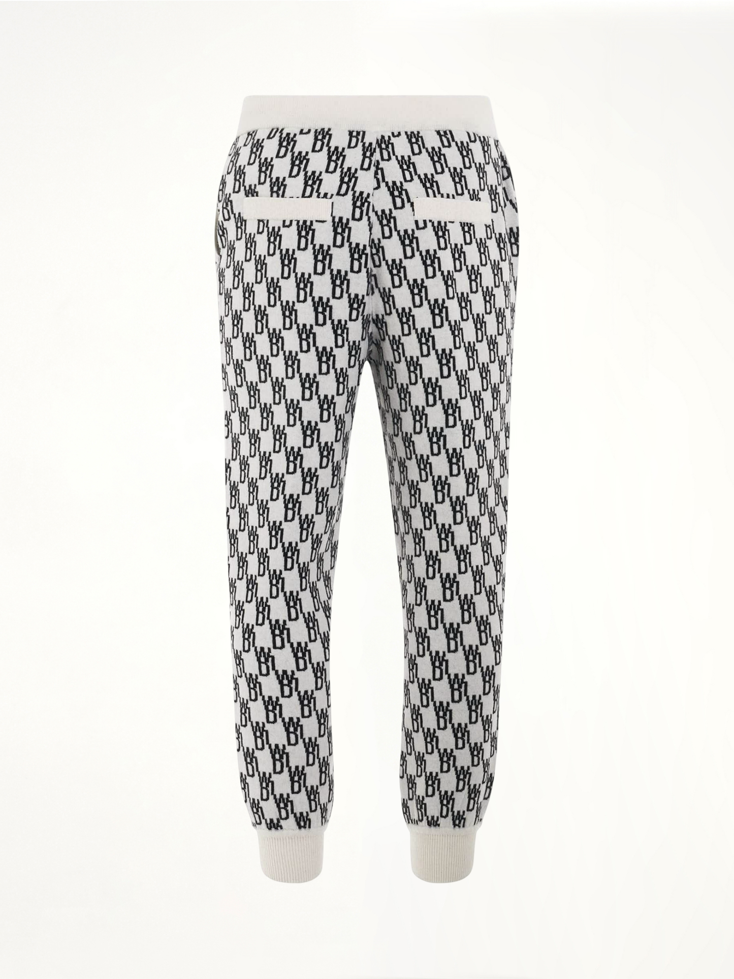 Logo Knit Jacquard Trouser in Ivory