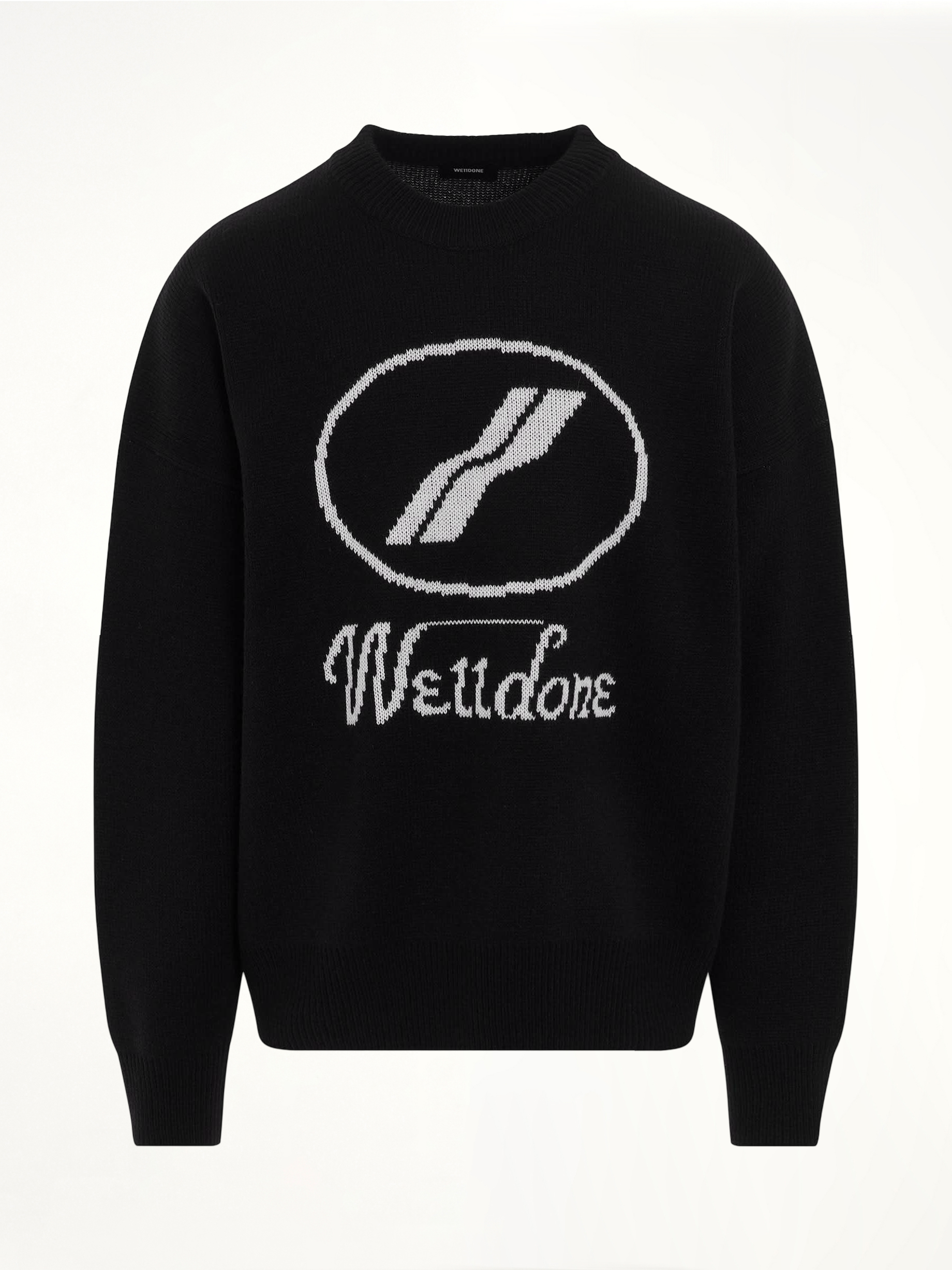 Logo Jacquard Intarsia Sweater in Black