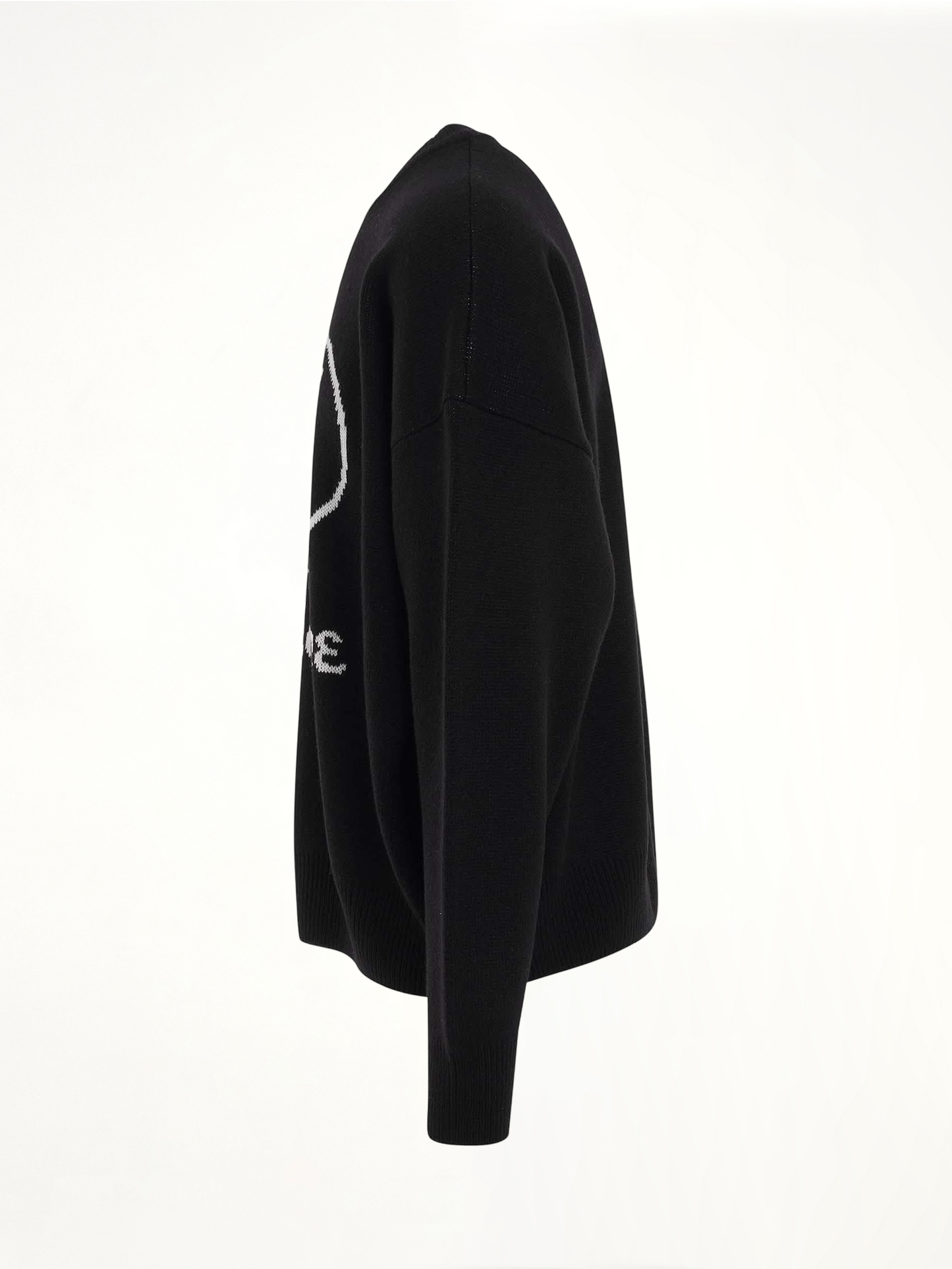 Logo Jacquard Intarsia Sweater in Black