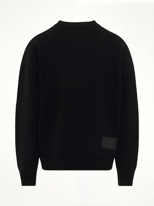 Logo Jacquard Intarsia Sweater in Black