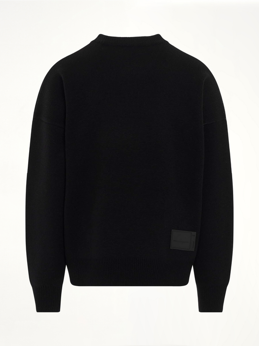 Logo Jacquard Intarsia Sweater in Black