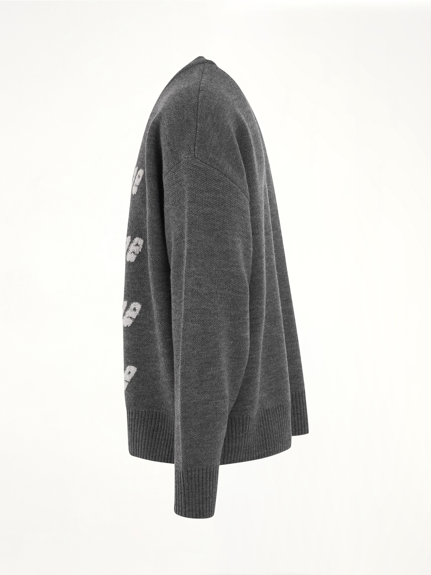 Logo Pile Knit Sweater in Grey