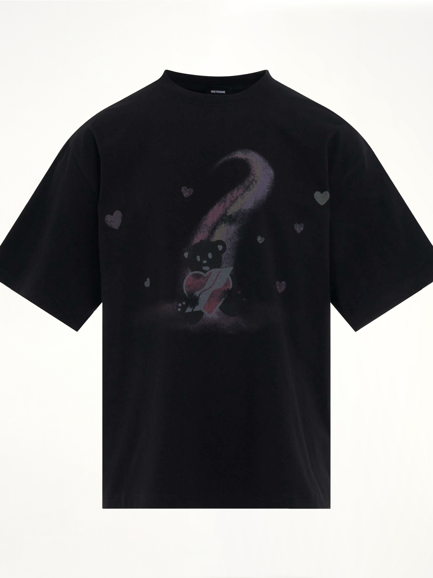 Teddy Bear Print T-Shirt in Black