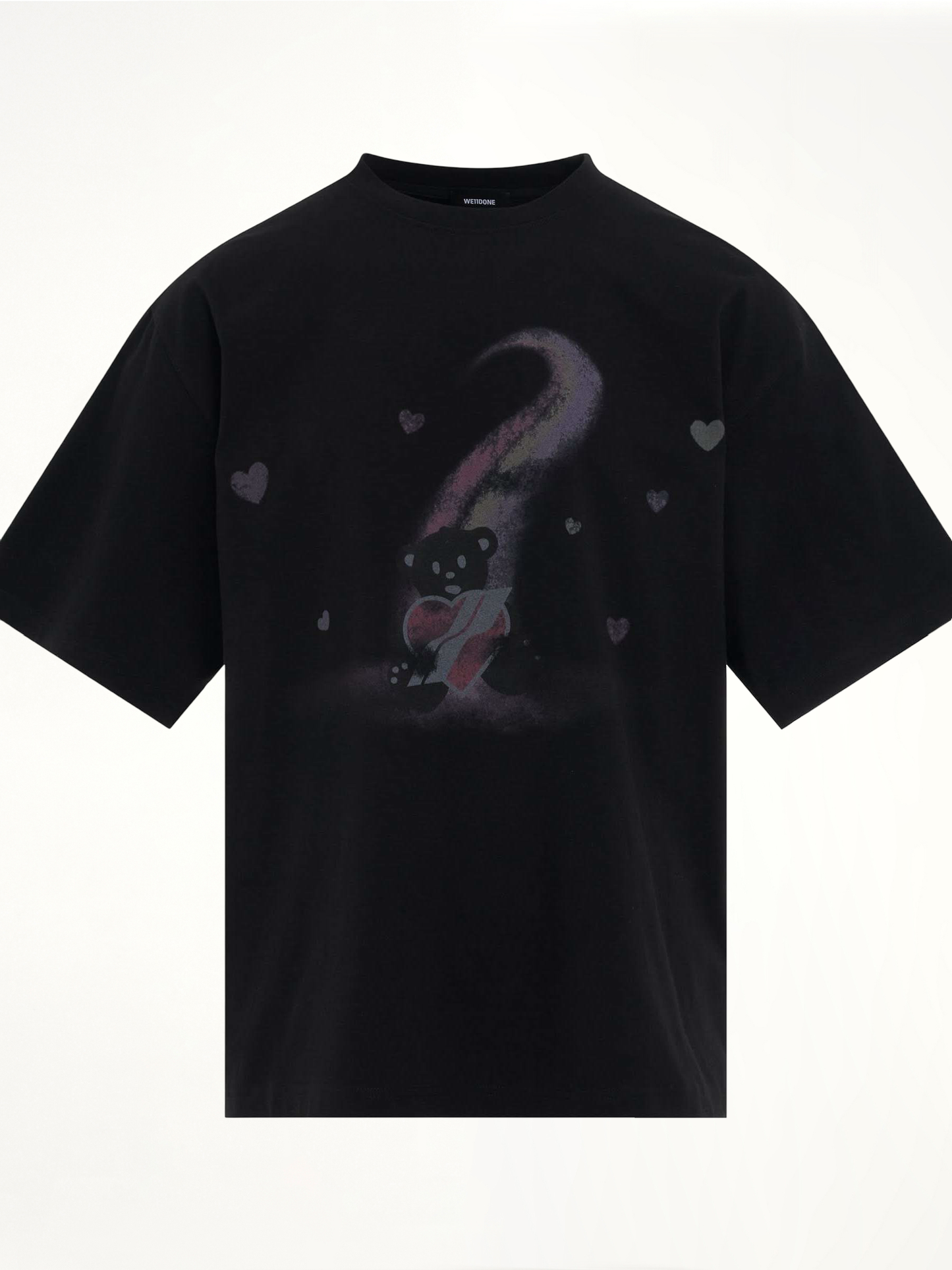 Teddy Bear Print T-Shirt in Black