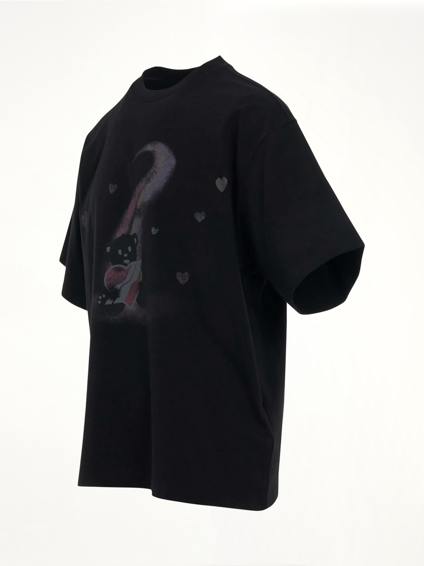 Teddy Bear Print T-Shirt in Black